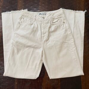 Zara White Denim Pants